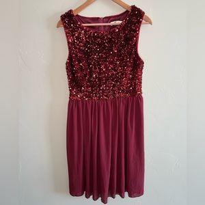 Women’s Burgundy Sequin Dress